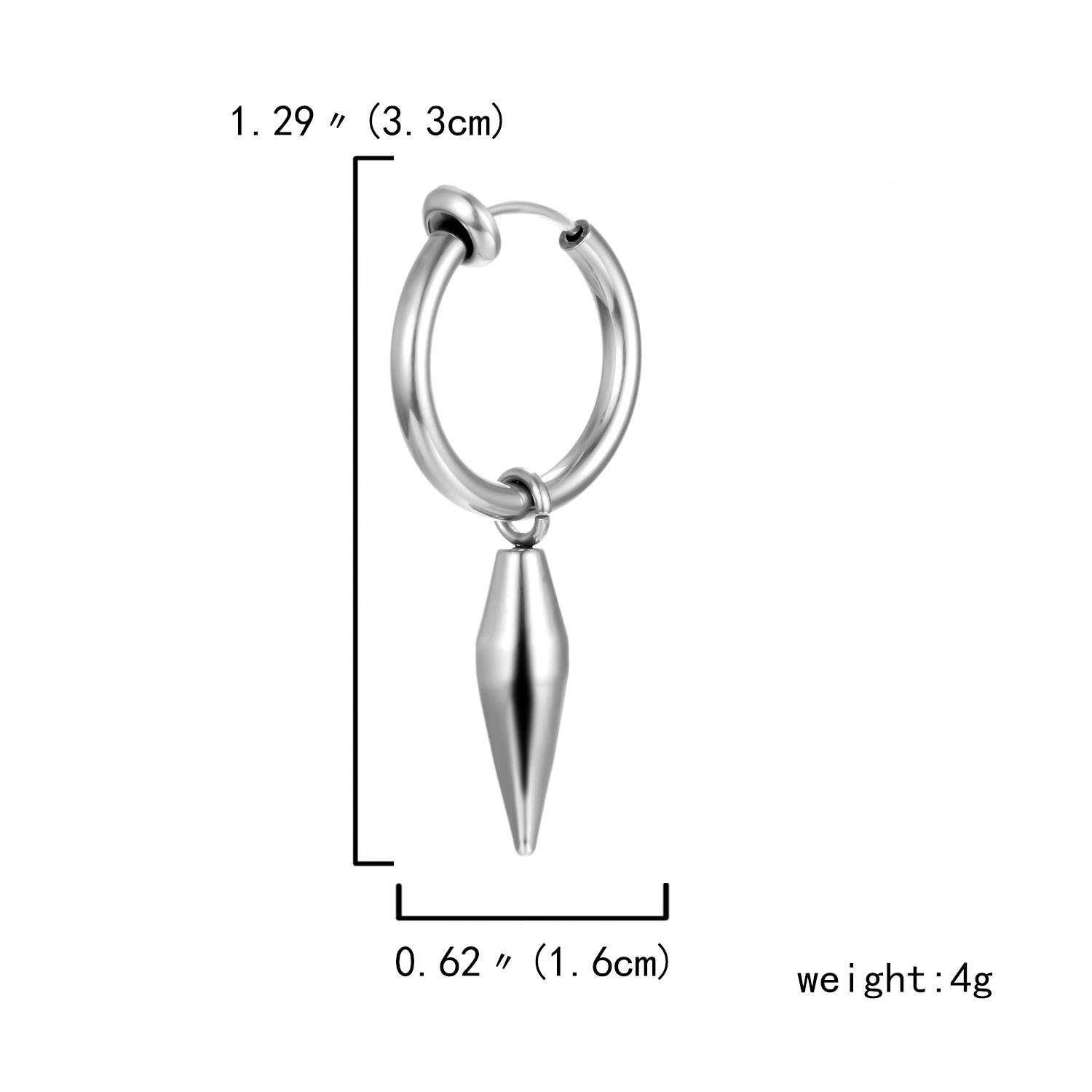 

1 шт. Серьги-подвески из нержавеющей стали в форме треугольника для мужчин, геометрические, свисающие, с длинной кисточкой, унисекс, серьги без пирсинга, панк-ювелирные изделия, подарки
