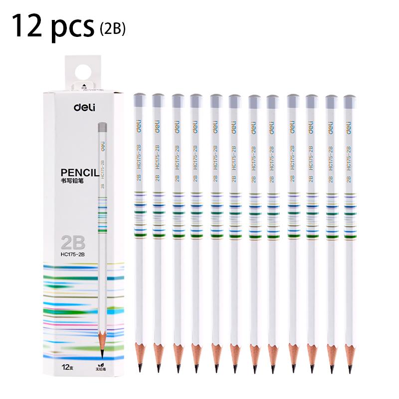 Deli 12 шт. 2B/HB Шестигранные Деревянные Карандаши Художественные Экзаменационные Наброски Живопись Рисование Карандаши Подарок Школьные и Офисные Принадлежности Канцелярские Товары