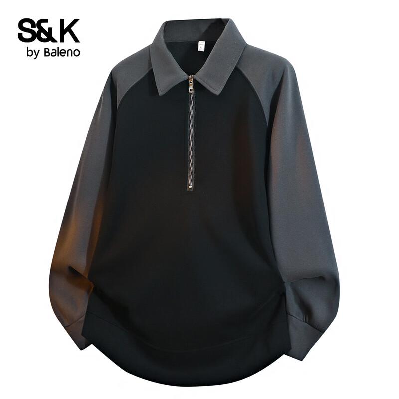 

Baleno Men s S&K Contrast Raglan Half-Zip Polo Sweatshirt XL