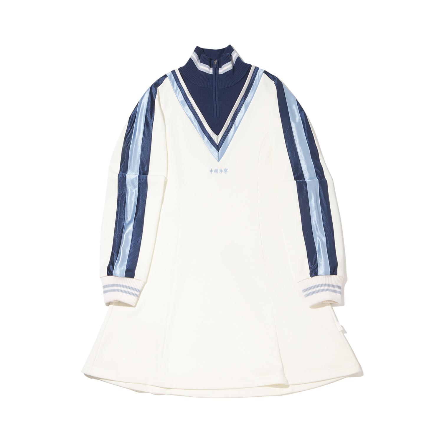 Li Ning Long Sleeved Dresses Women s Ivory Moderate Short ASKW222-1 L