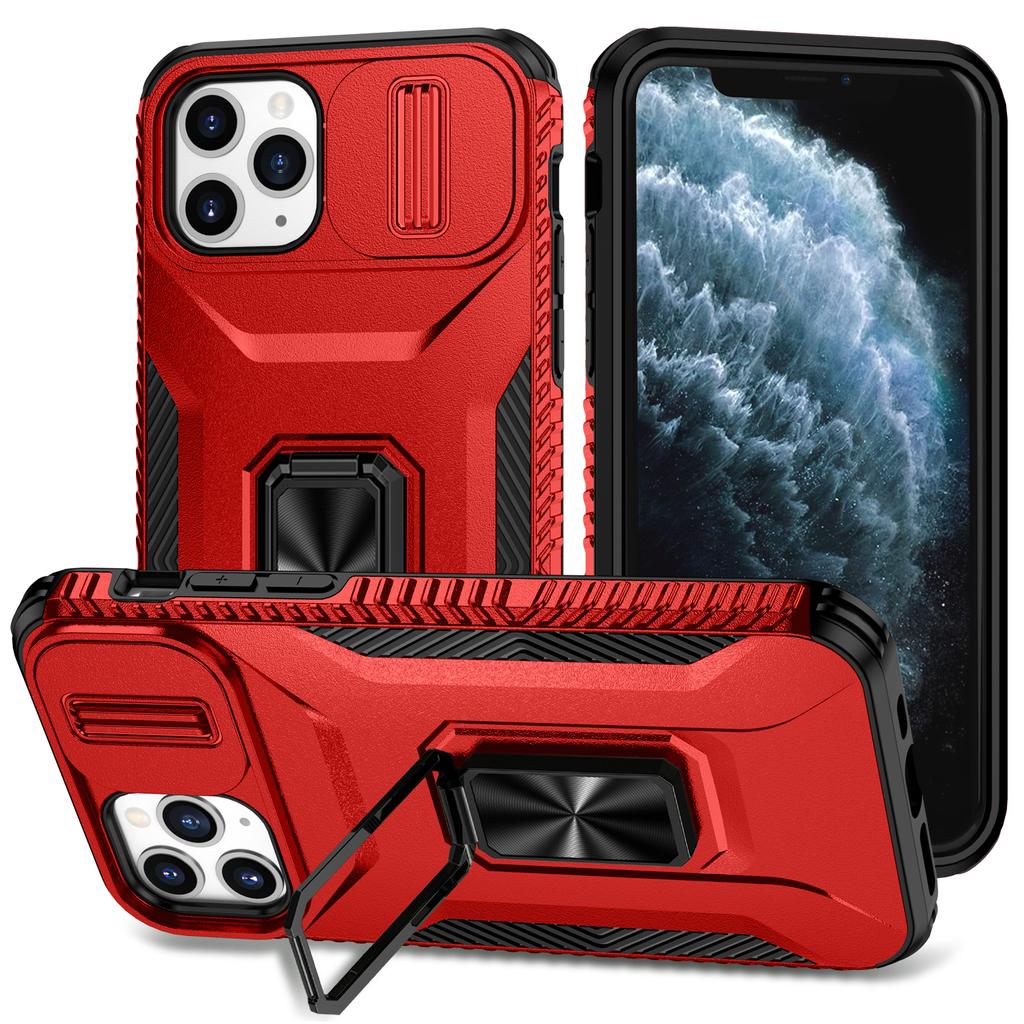 For iPhone 11 Pro Case PC+TPU Phone Cover Sliding Camshield Holder