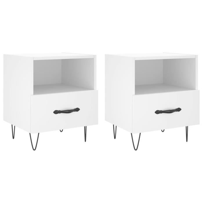 VidaXL Bedside Tables 2 Pcs White 40x35x47.5 Cm Engineered Wood 827421