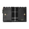 Burberry EKD Logo Pebbled Leather Zip Wallet Black Gold Hardware Daily Business Use 81197541