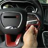 Car Steering Wheel Moulding Trim Cover for Dodge Charger 2015+ Red Carbon Fiber