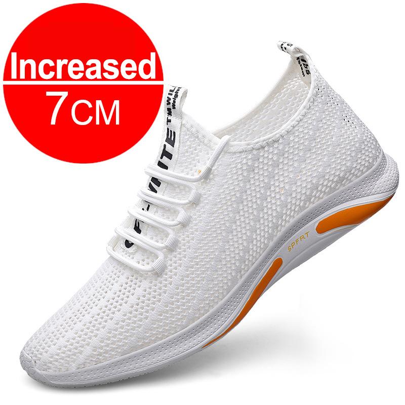 New Men Sneakers Casual Heightening Shoes 7cm Height Increase Shoes For Men Summer Breathable Elevator Shoes Insole Taller Shoes