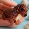Dog Bead Embroidery Kit Three-Dimensional Dog Animal Bead Embroidery Kit Ornament Making Sewing Art Complete Accessories for