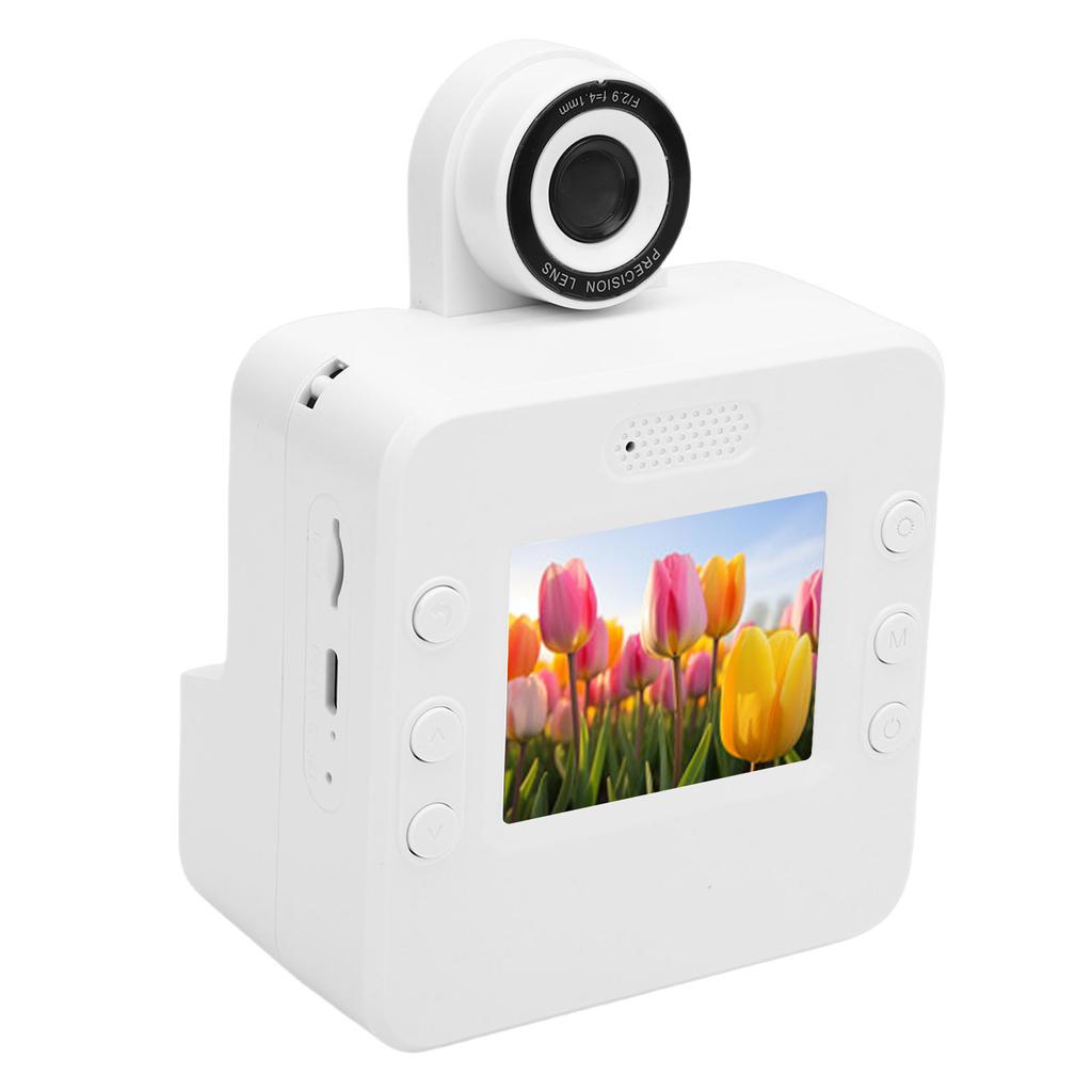   Print Camera White 2.4 Inch Screen 16X Zoom 1080P Digital Camera with Print Paper for Present