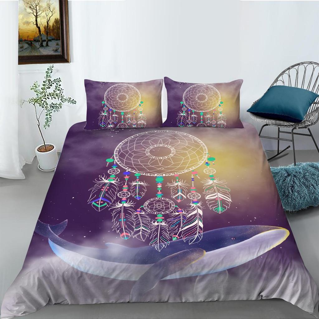Dream Catcher Bedding Set Cover Feather Print Duvet Cover Highend Comforter Cover Suit Polyester Bedding Single Size Quilt Cover