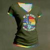 Women's Casual V Neck Short Sleeve T Shirt with Statue of Liberty Graphic and Patriotic Print for Everyday Wear and Outdoor Activities