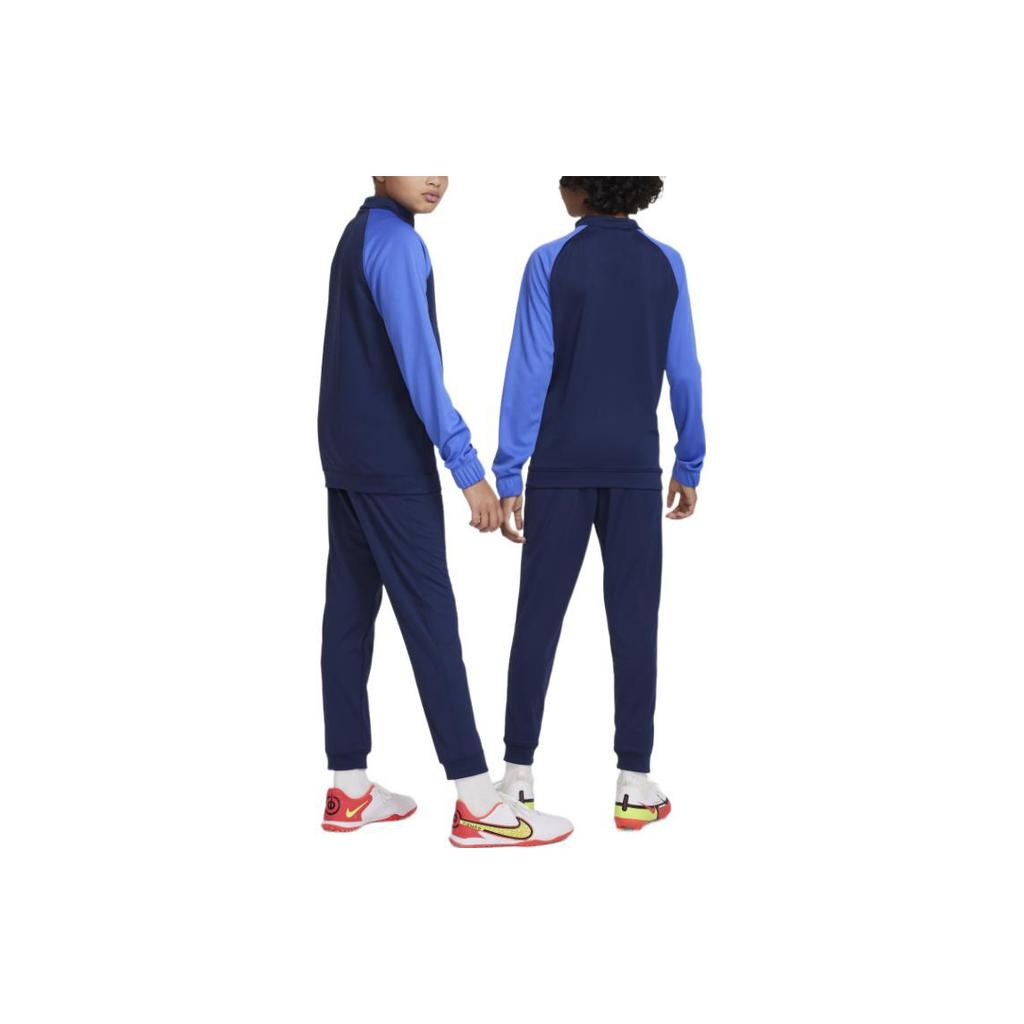 Nike Casual Sports Suit Color Block Letter Print Zipper Midnight Blue Kids Suit DV3120-410
