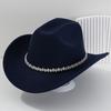 New light luxury top hat British cowboy hat Rhinestone gemstone accessories hat strap hat Panama hat