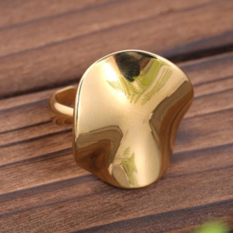 Europe and The United States Personality Irregular Glossy Adjustable Ring Ladies  Simple Design Party Jewelry Gifts