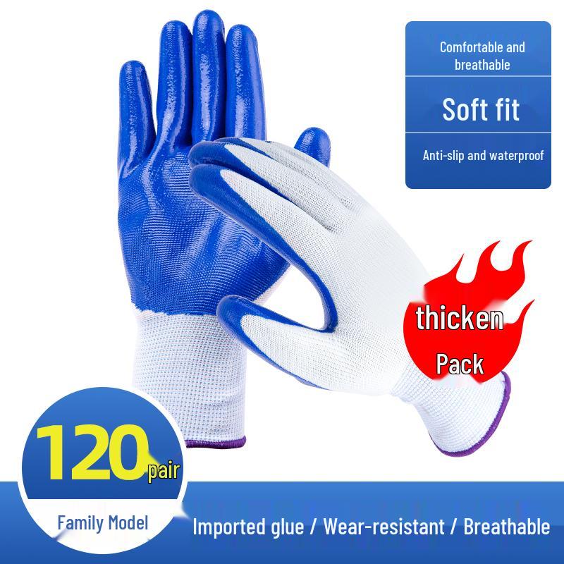 Durable Waterproof Anti-Slip Latex Work Gloves for Construction