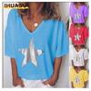 Women's Fashion Casual Short Sleeve V Neck Blouses & Shirts