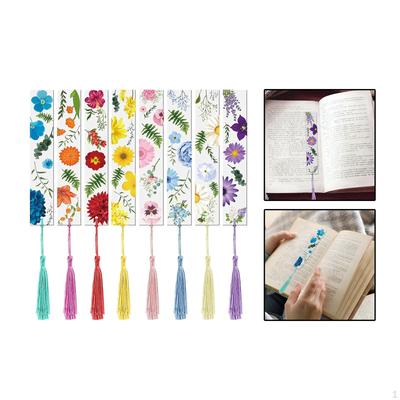 8Pcs Transparent Floral Bookmarks Reading Book Markers for