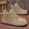 Outdoor Platform Men's Casual Shoes Fashion Leather High Top Board Shoes Comfortable Walking Sneakers Breathable Man Ankle Boots