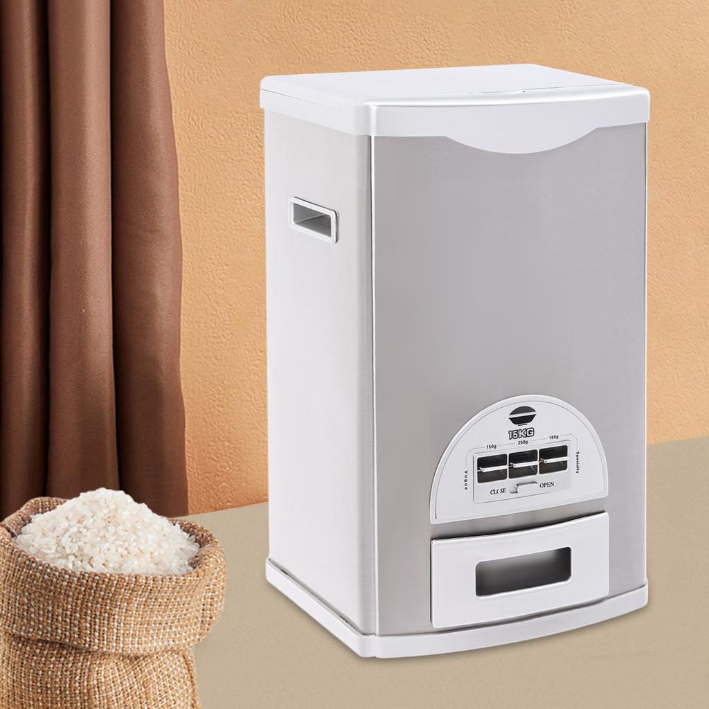 Bymaocar 33lbs Rice Storage Container,Grain Storage Bucket W/Fully Sealed Lid & Child Lock for Home,Restaurant & Dry Grain Store