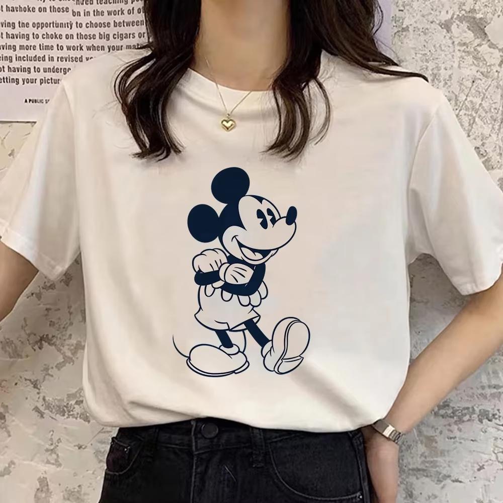 Retro Cartoon Womens Tshirt Mickey Mouse Harajuku Cotton Tshirt Fashion Womens Shirt Summer Top Short Sleeve Shirt