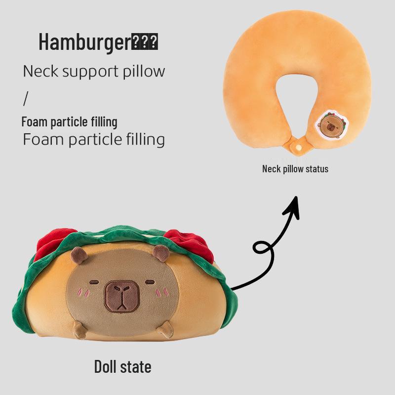 Capybara U-förmiges Nackenkissen: Multifunktionaler Halter für Auto, Büro und Reisen.