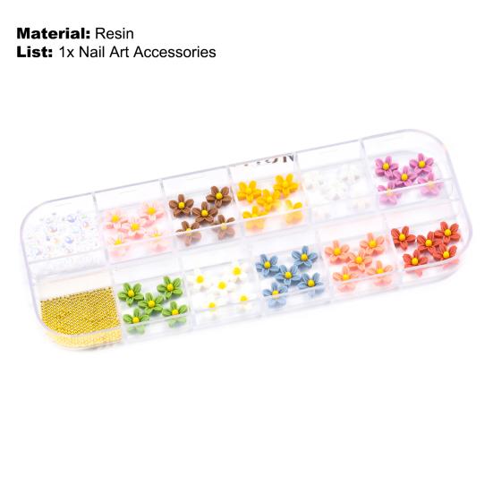 1 Box Nail Embossed Flowers Vibrant Color Easy To Apply Charming Excellent 3D Flower Style Glue On Nails Jewelry Decoration Party Favor