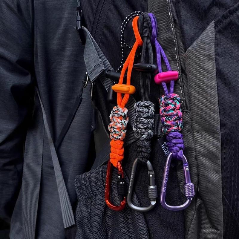 23 cm Utility Cord with Metal Hook, Outdoor Bottle Carry Set 2 Pack, for Camp Trail Bag Travel and Daily Gear Use
