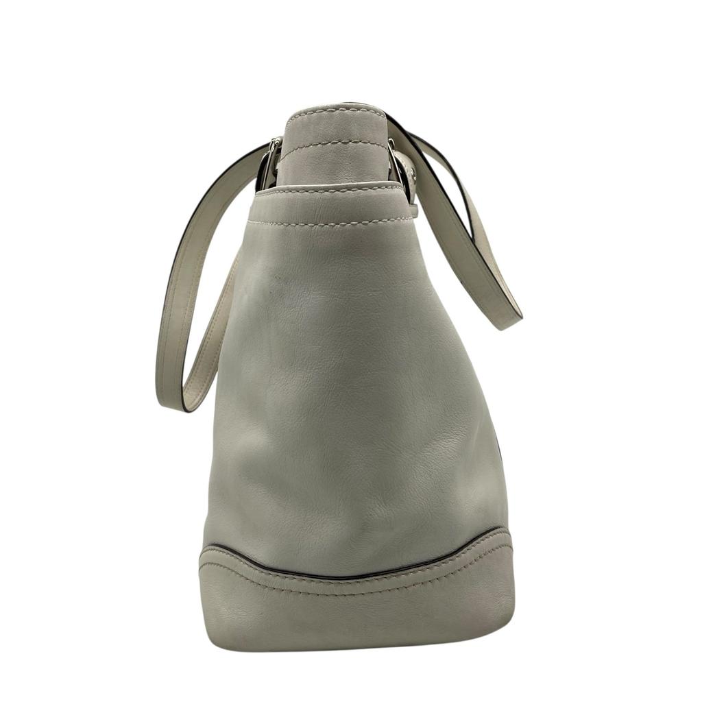 Used COACHTote Bag white leather Women