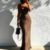European and American style pure desire leopard print suspender fishtail skirt ins new Spice Girl halter hip long skirt suspender skirt even