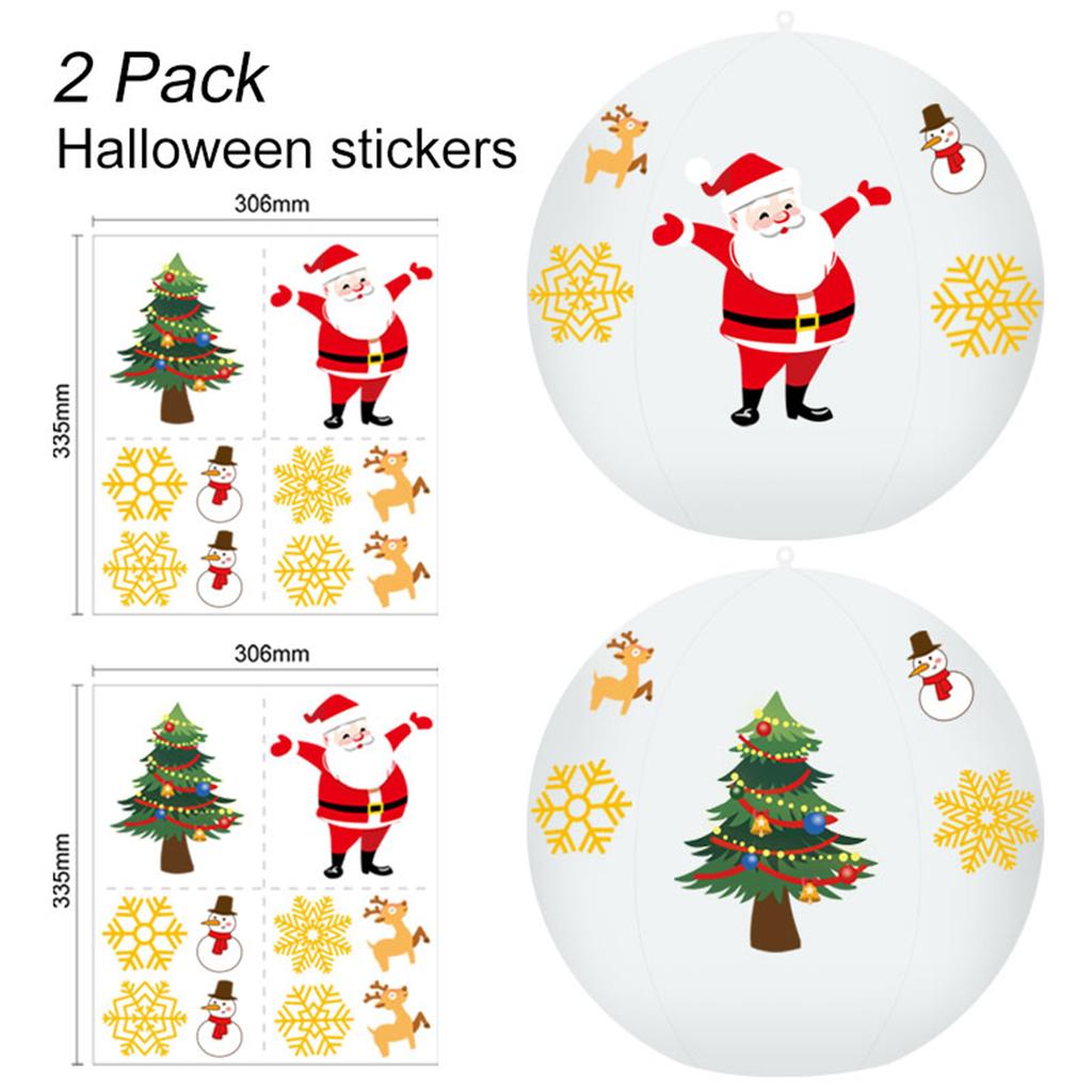 2PCS Solar Powered LEDs Floatings Pool Lights with 2PCS Santa Claus Design Sticker RGBW 16 Color