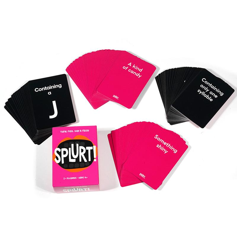 Splurt Denke schnell Sag es zuerst Tragbares Party-Kartenspiel Rosa Brettspiel Weihnachts-Geburtstagsfeier-Spiel Geschenke