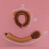 Plush Animal Lion Ears Headdress Lolita Headwear Long Tail Furry Hair Hoop