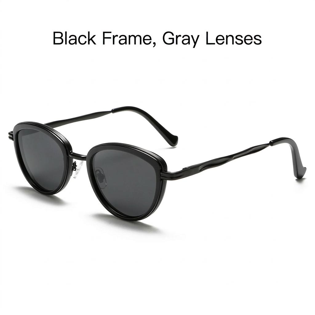 

Cat Eye Polarized Sunglasses For Men Women, Uv400 Protection Tac Lens Trendy Metal Frame Sun Glasses For Driving Travel Style
