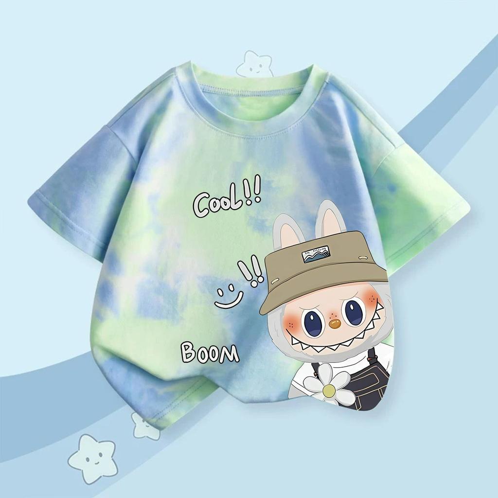 Monster Elf Cartoon Graphic Labubu Kids Printed T-shirt Summer Men's and Women's Casual Outdoor Girl Short Sleeved T-shirt Top