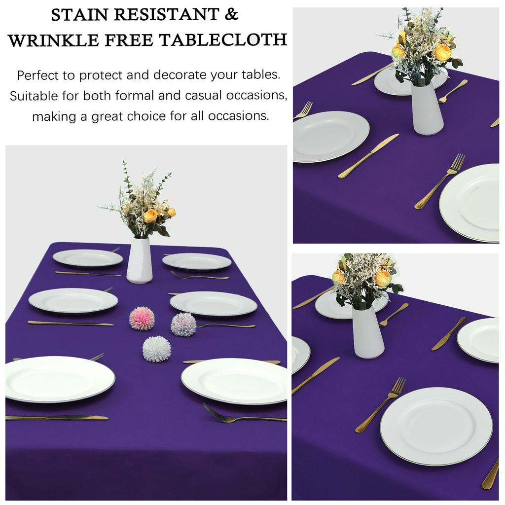 Solid Color Rectangle Tablecloth Dustproof Anti-scratch Dining Table Cover for Wedding Party Exhibition Advertising Decoration