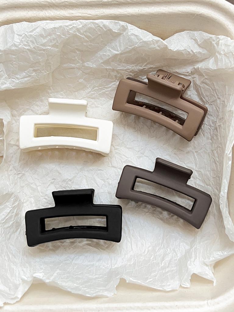 4 PCS Hair Claw Clips, Square Hair Clip for Women Girls, 1.8‘’ Neutral Colors Rectangular Claw for Thick Thin Hair, Small Matte