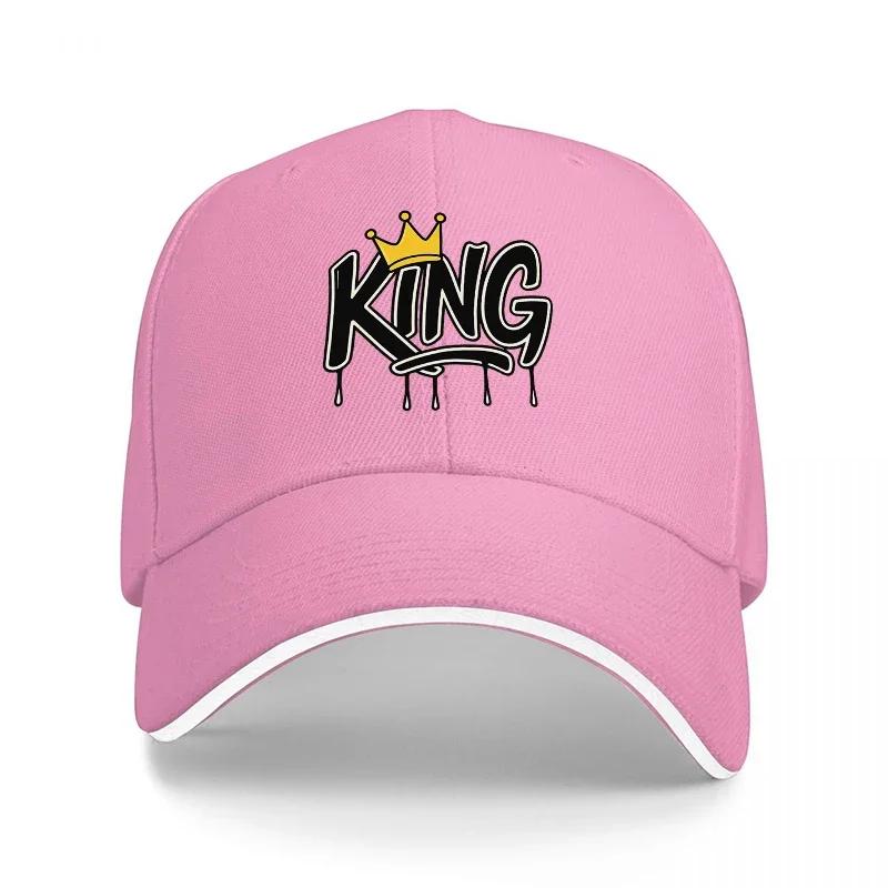 KING Krone Logo Baseballkappe Schwarz Verstellbare Mütze Streetwear Stil Unisex Damen Modeaccessoire Urban Trendiges Design