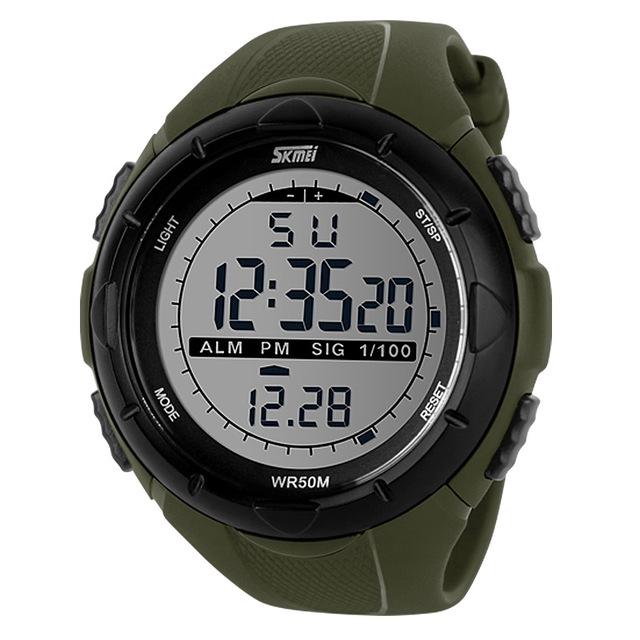 SKMEI 1025 50M Water Resistant Electronic Alarm Clock Men Digital Watch Outdoor Sports Watches LED Outdoor Dress Wristwatches