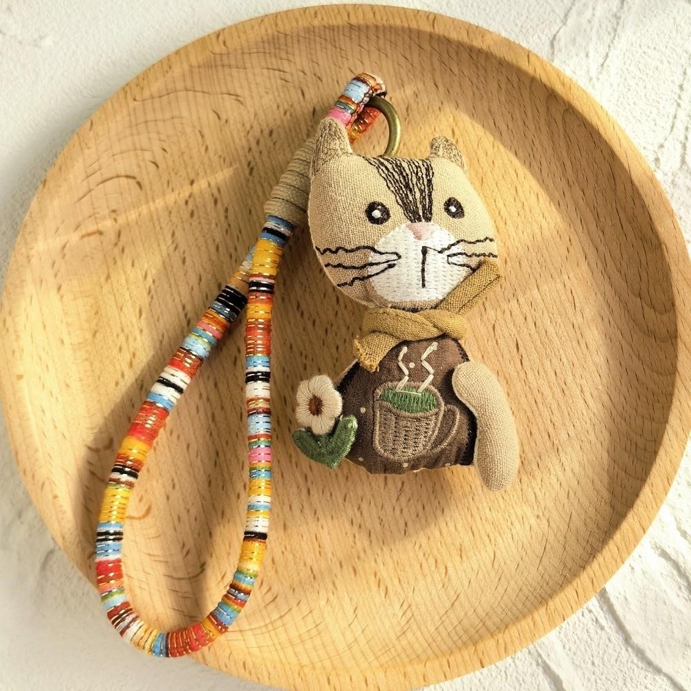 Kitty Handmade Animal Pendant Rabbit Korean Style Keychain Creative Cat Dog Keyring  Backpack Decor