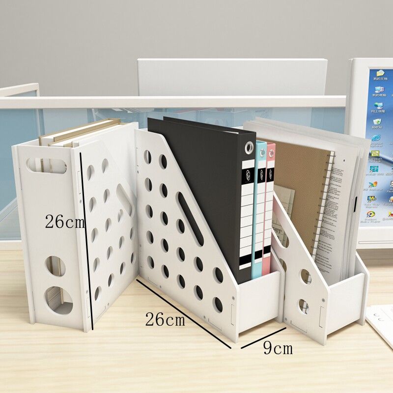 File Box Document Rack Four-Column Office Supplies Desktop Storage Basket Folder Storage Box Thickened Quadruple File Shelf Single(Single frame)
