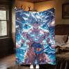 1PC Manta de Franela con Estampado de Son Goku, Alta Calidad para Todas las Estaciones, Decoración del Hogar, Calidez y Comodidad, Perfecta para Regalos de Navidad
