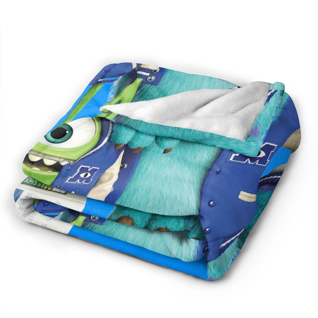 Monsters University Sully Mike Cartoon Fleece Blankets Monsters Inc Customized Throw Blanket for Home Hotel Sofa Bedspreads,