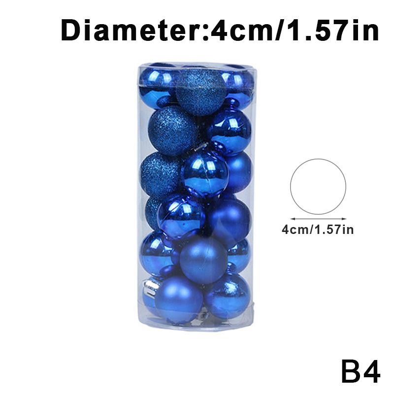 24Pcs/Box 3/4Cm Christmas Balls Set Christmas Tree Ornaments Christmas Hanging Pendants Christmas Tree Decor Year Gifts