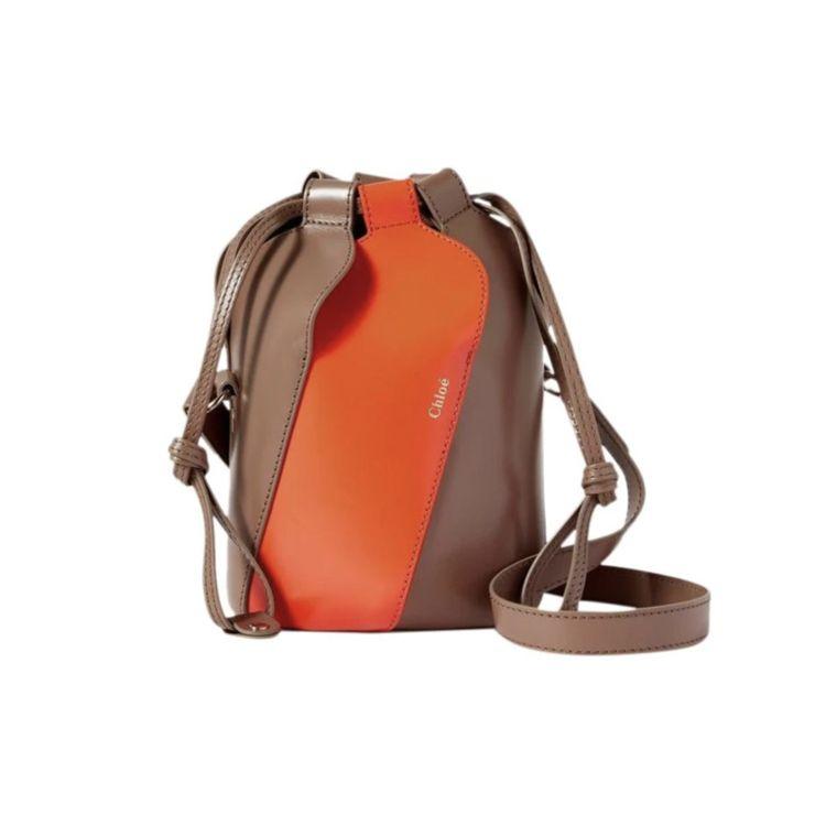 

Chloe Logo Print Color Block Drawstring Leather Bucket Bag Women bags Brown Orange CHC21-AS400F15-23Y Basic Set (Bag+Dust Bag)