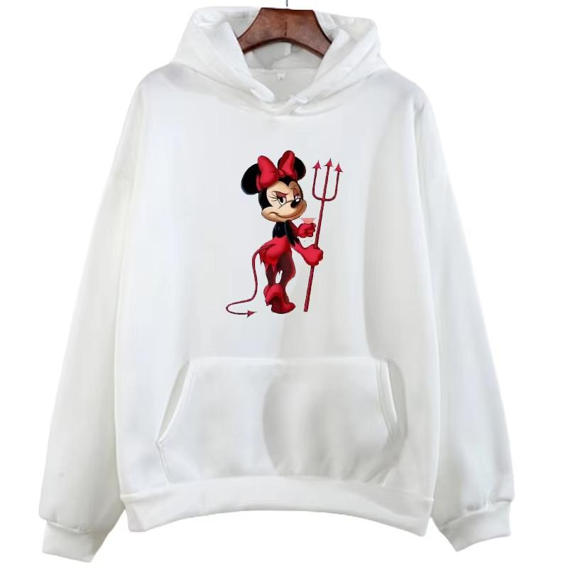 Minnie Mouse Print Hoodie Kawaiii Men's and Women's Disney Sweatshirt Autumn Fashion Comfortable Casual O-neck Streetwear Jumper