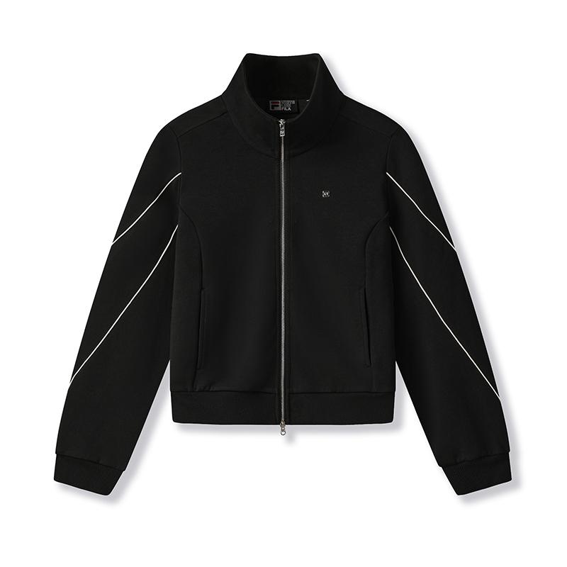 

Fila Белая Модная Повседневная Крутая Универсальная Куртка с Коротким Воротником Теплая Вязаная Женская Куртка F11W533503F-BK XXL