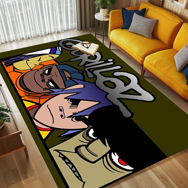 Gorillaz Band Living Room Nonslip Area Rug Soft Carpet For Bedroom Game Playroom Sofa Office Home Decor Doormat Christmas Gift C929894