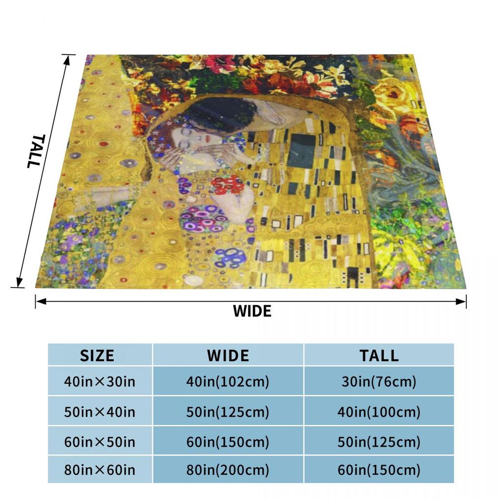Gustav Klimt S The Kiss Tribute Custom Home Decor An Ultra-Soft Micro Fleece Blanket