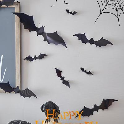 Halloween Pumpkin Lantern Decorations: Bat Ornaments & Scene Props for Bars and Shops