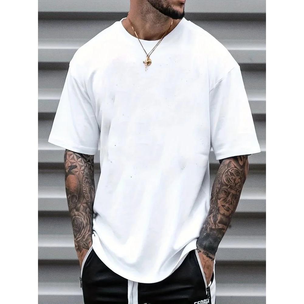 

Мужская летняя свободная футболка свободного размера из 100% хлопка с принтом «Калифорния» с круглым вырезом и коротким рукавом XXL