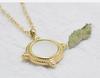 Sky Realm White Shell Clavicle Necklace: Gold-Plated Titanium Steel, Retro Light Luxury Design
