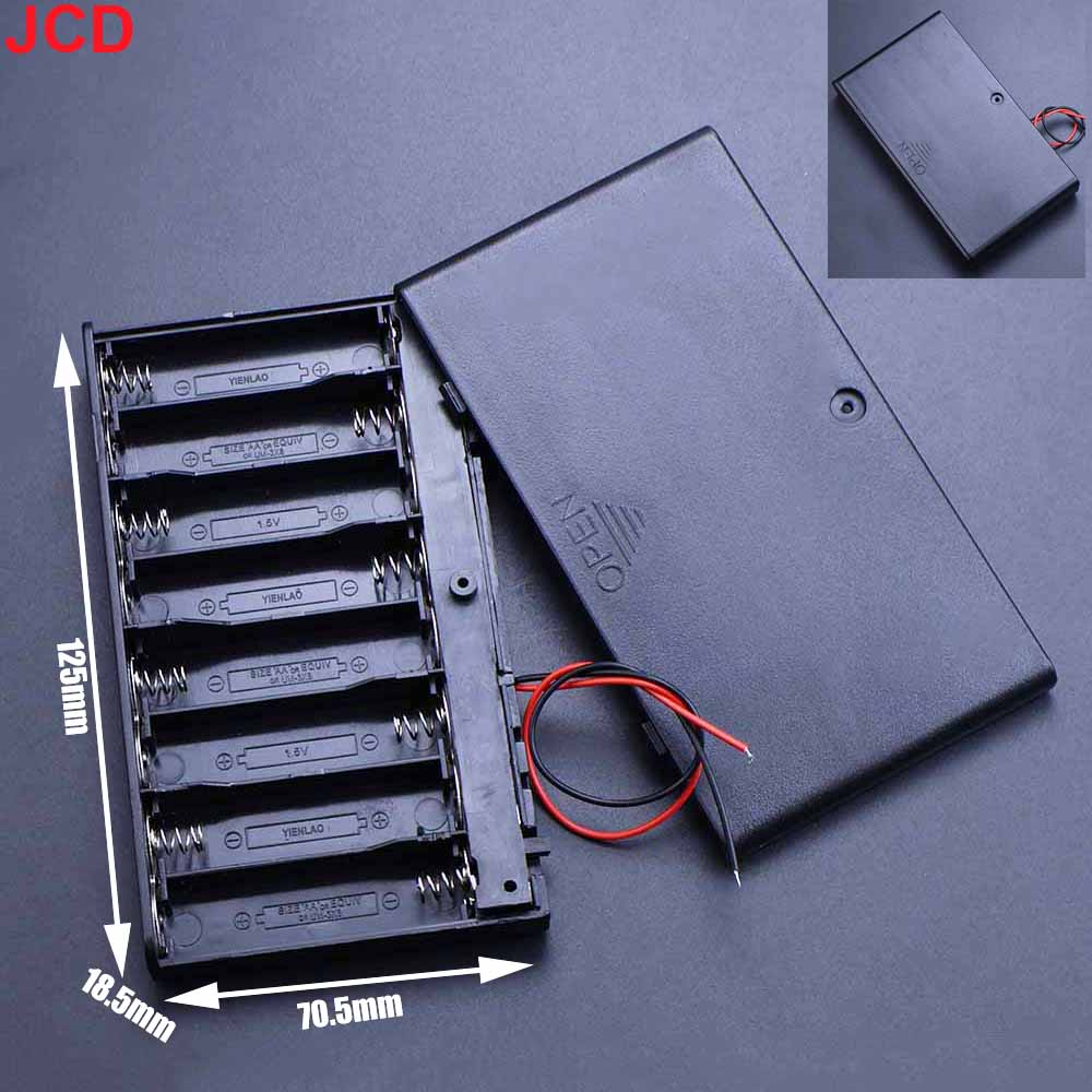 1pc AA Battery Holder Case Box with Leads with ON/OFF Cover 2/3/4/6/8 Slot Standard Battery Containertandard Battery Container